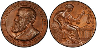 1893 Medal JK-AC-37 Copper Benjamin Harrison SP64BN