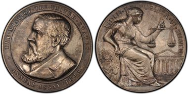 1893 AR Medal JK-AC-37, Benjamin Harrison SP65