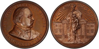 1887 AE Medal JK-AC-30, Grover Cleveland SP66BN