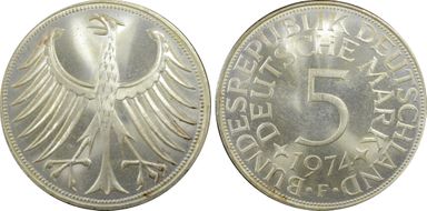 1974-F 5 Mk Regular Issue J-387 MS66