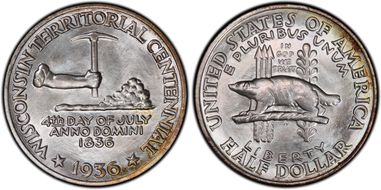 1936 50C Wisconsin MS67