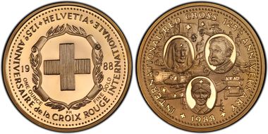1988 Medal Red Cross Anniv/Gold PR69DCAM