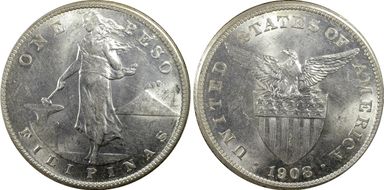 1908-S Peso KM-172  Ag MS61