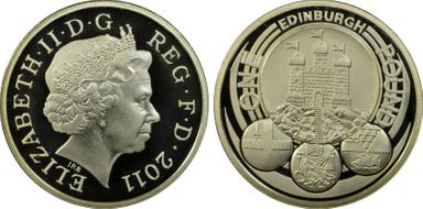 2011 £1 S-J30 Edinburgh Arms  Ni-Brass PR69DCAM