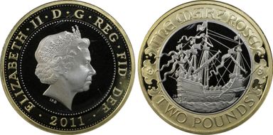 2011 £2 S-K27 Mary Rose Au PR69DCAM