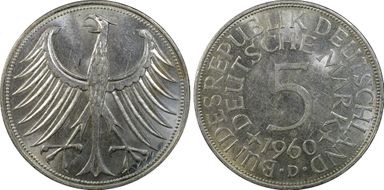 1960-D 5 Mk J-387 AU58