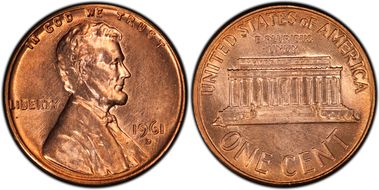 1961-D 1C D/Horiz D, FS-501 MS65RD