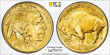 2012 $50 American Buffalo First Strike .9999 Fine Gold MS70