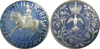 1977 25p Jubilee Cu/Ni S-LL2 PR68DCAM