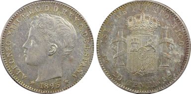 1895-PG V 20C KM-22  Ag AU53