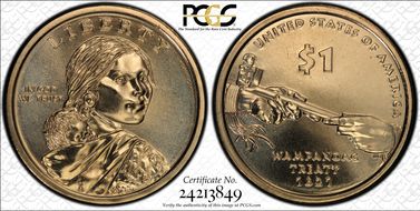 2011-D $1 Native American, Position B MS68