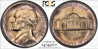 1942-P 5C Silver MS66