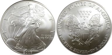 2007-W $1 Burnished Silver Eagle SP70