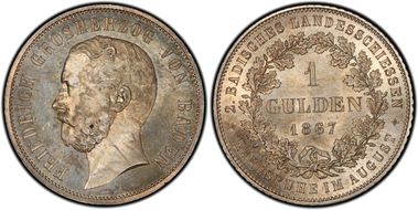 1867 Gulden Shooting MS65