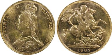 1887-M Sov S-3857C   Y. Head / St. George MS63