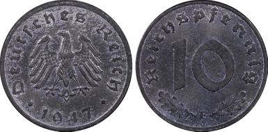 1947-F 10 Pfg J-375 MS65