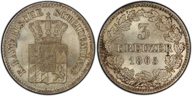 1865 3 Kr MS65