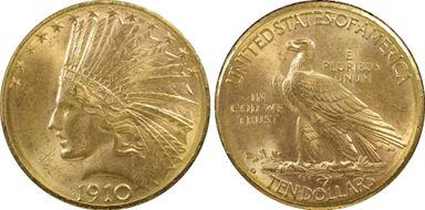 1910-D $10 MS63