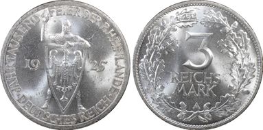 1925-A 3 Mk 1000 Years J-321 MS64