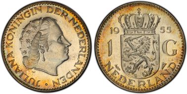 1955 Gulden KM-184 Ag MS66