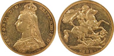 1888-M Sov S-3867A 1st Obverse Angled J MS62