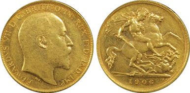 1906-M 1/2 Sov S-3975 AU53