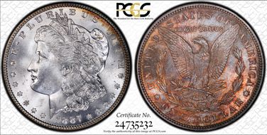 1887 $1 MS66