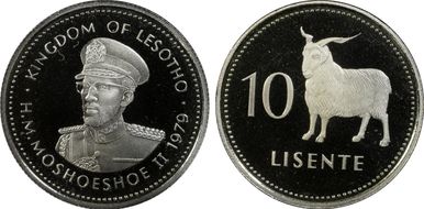1979 10 L King Moshoeshoe II PR69DCAM