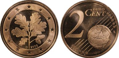 2002-D € 0.02 MS66RD