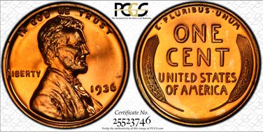 1936 1C Brilliant PR66RD
