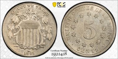 1881 5C AU58