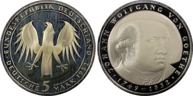 1982-D 5 Mk Goethe PR68DCAM