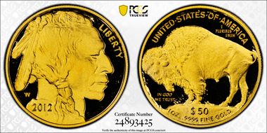 2012-W $50 American Buffalo First Strike .9999 Fine Gold PR70DCAM