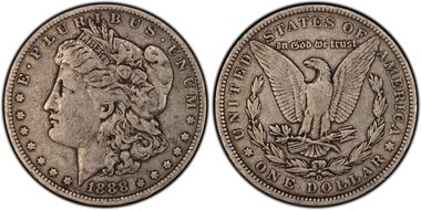 1888-O $1 VAM 7A, Shooting Star VF25