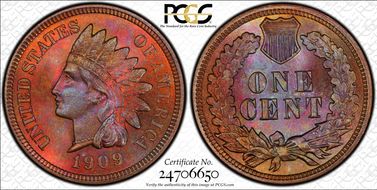 1909 1C Indian MS65BN