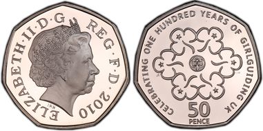 2010 50p S-H24 Girlguiding Ag PR69DCAM