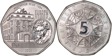 2005 € 5 Beethoven KM-3120 MS69