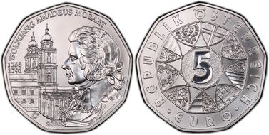 2006 € 5 Mozart MS69