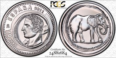 2011 € 10 Shekel - Elephant PR69DCAM