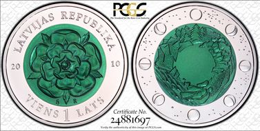 2010 Lats Coin of Time III MS69