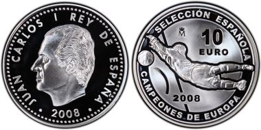 2008 € 10 European Soccer Champs PR69DCAM