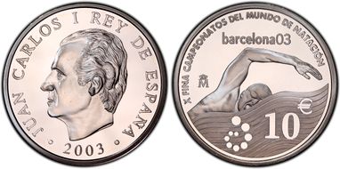2003 € 10 Barcelona - Swimming KM-1094 PR68DCAM