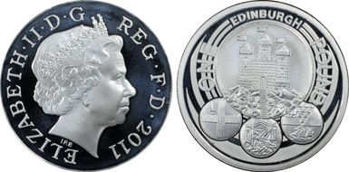 2011 £1 S-J30 Edinburgh Arms Ag PR69DCAM