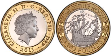 2011 £2 S-K27 Mary Rose Ag PR68DCAM