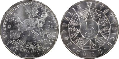 2004 € 5 Map of Europe KM-3122 MS67