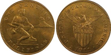 1911-S 1C KM-163 MS65RB