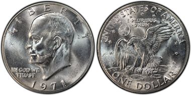 1971-S/S $1 Silver, RPM, FS-501 MS65