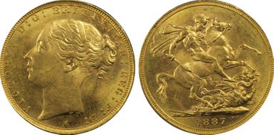 1887-M Sov S-3857C   Y. Head / St. George MS64