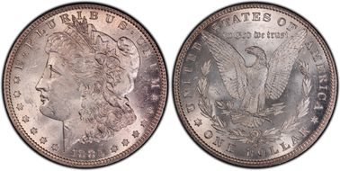 1880-O $1 VAM 5 8/7 Crossbar AU58