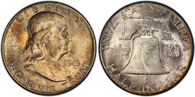 1949 50C Obv Die Clash, FS-402 MS64FBL